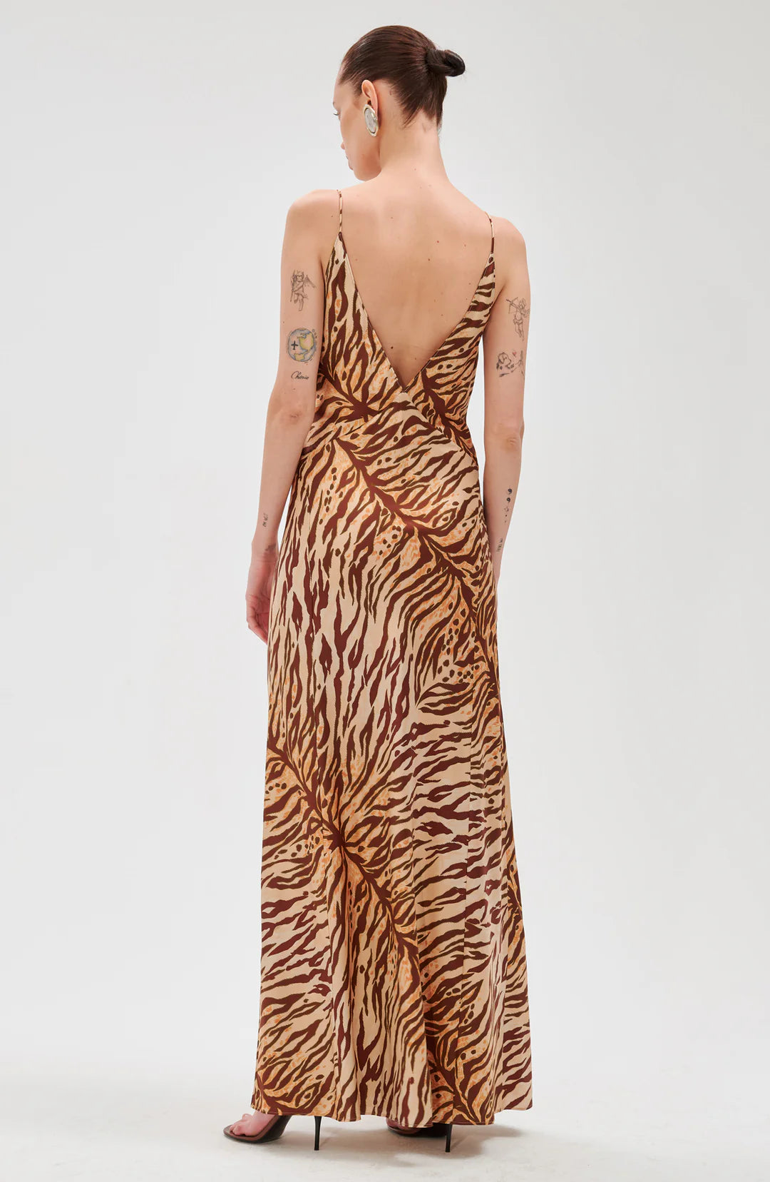 Ronny Kobo Rowan Dress, slip dress, tiger print dress, long dress, resort, women's clothing