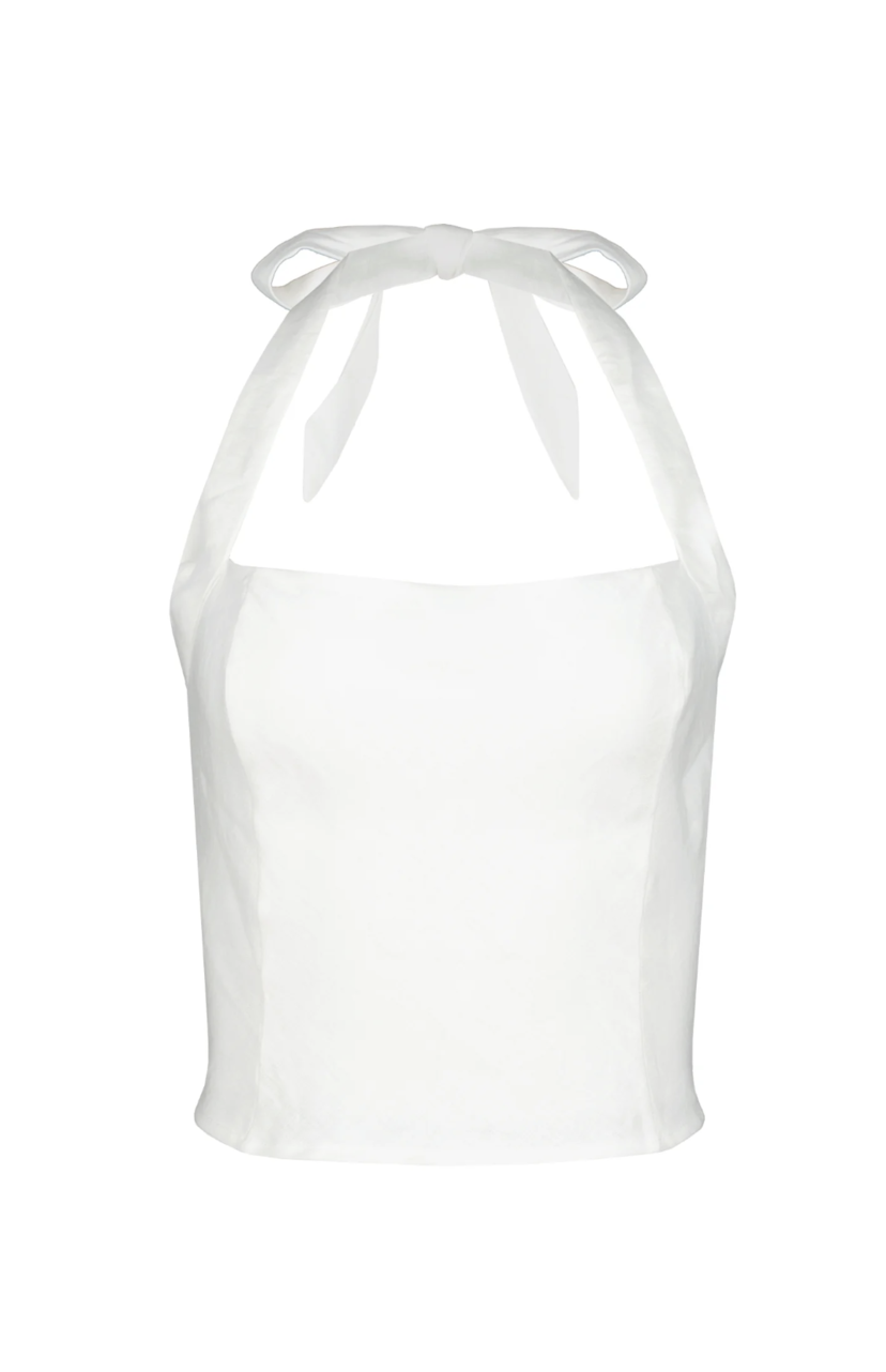 SANS FAFF Positano Linen Halter Top, halter top, sleeveless top, fun top, women's clothing