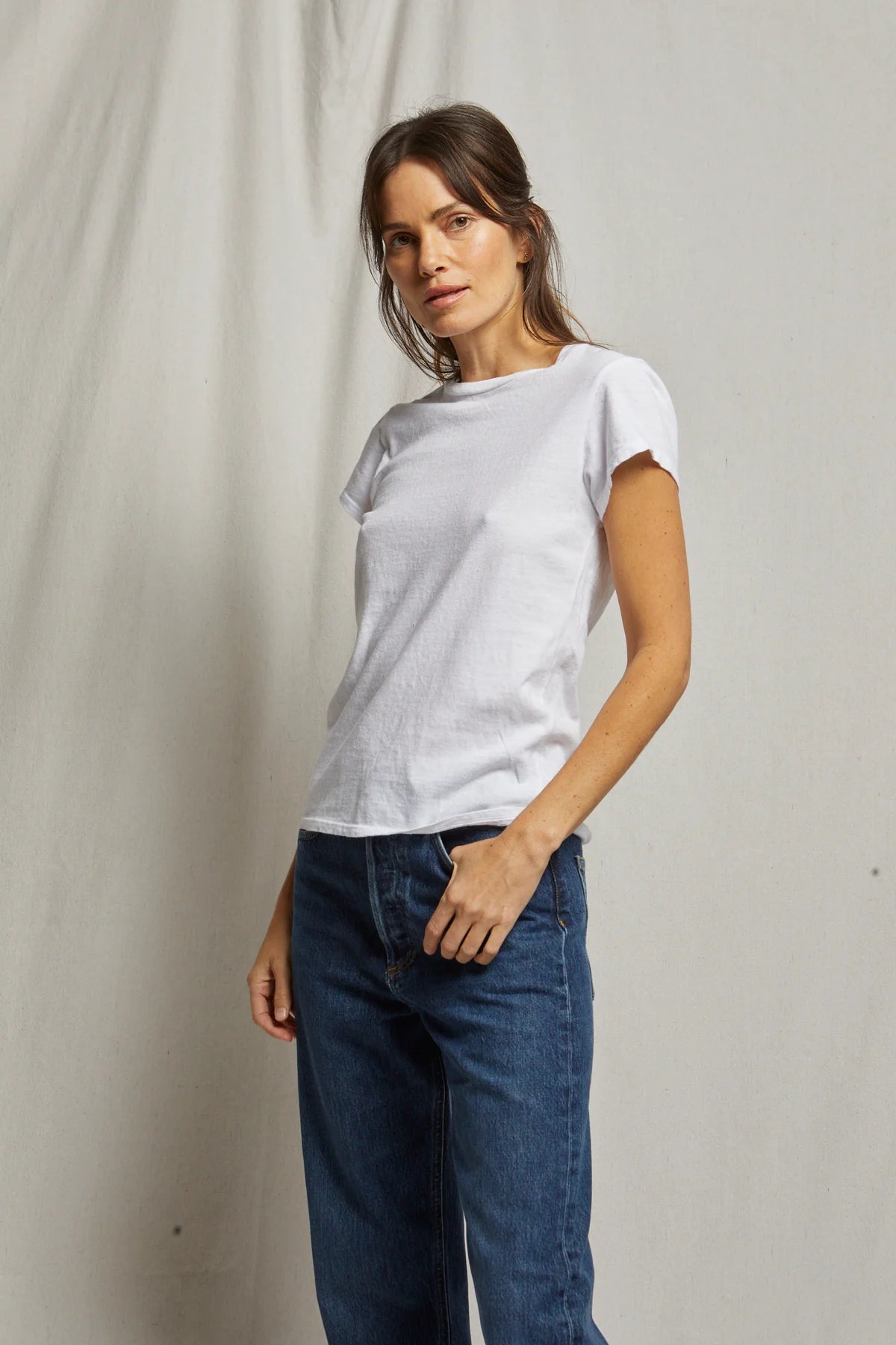 Perfect White Tee Sheryl Recycled Baby Tee, short sleeved shirt, top, baby tee, t-shirt, women's clothing