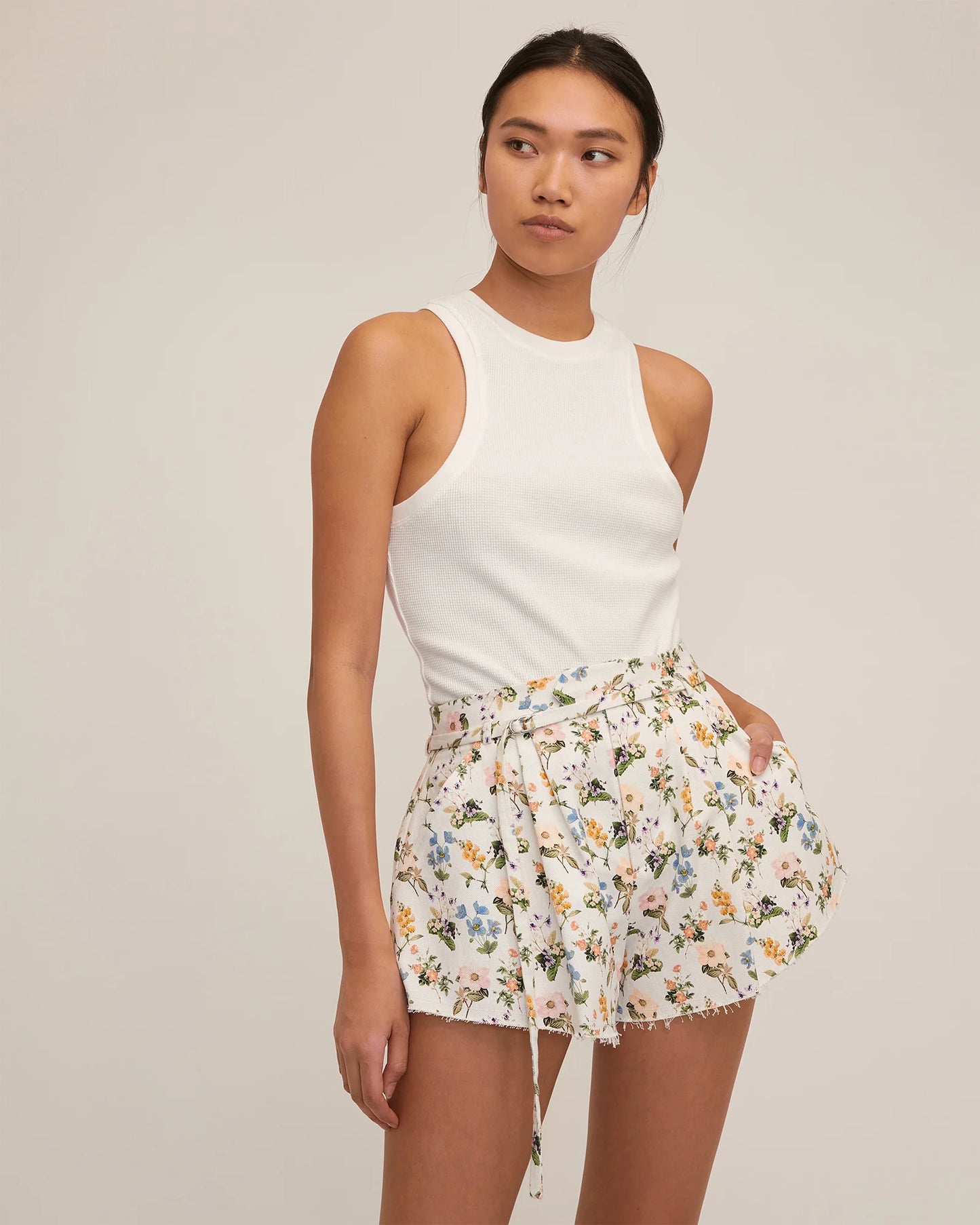 Marissa Webb Alina Shaped Hem Floral Short, floral shorts, summer shorts, cute shorts, women's clothing