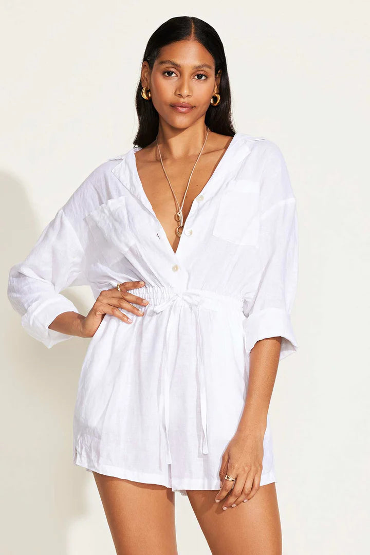 Vitamin A The Getaway Romper, romper, white romper, beach coverup, women's clothing