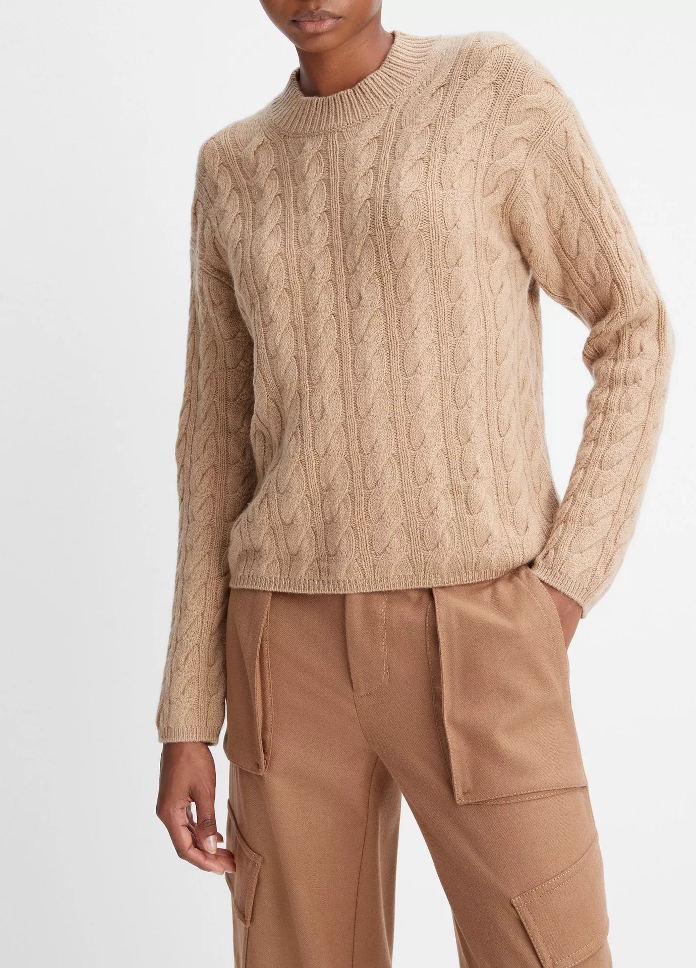 Vince Twisted Cable Crew, sweater, wool cashmere sweater, cable knit sweater, women's clothing