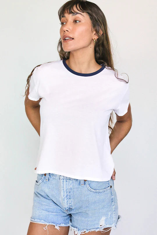 Perfect White Tee Keys Ringer Tee, crew neck tshirt, tshirt, tee shirt, 70s tee, women's clothing