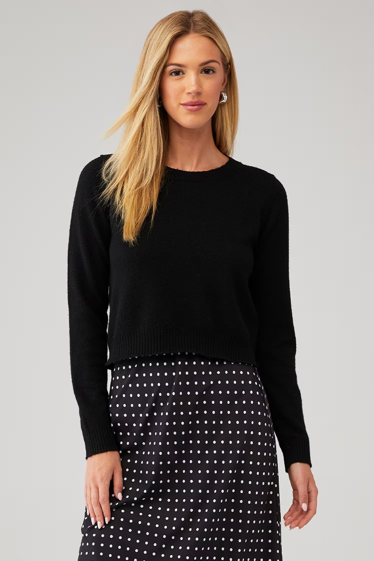 elodie Laon Crew Sweater, black sweater, sweater, crewneck sweater, women's clothing