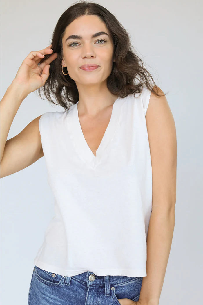 Perfect White Tee Margot V-Neck Sleeveless Tee, tshirt, t-shirt, tank top, vneck, women's clothing