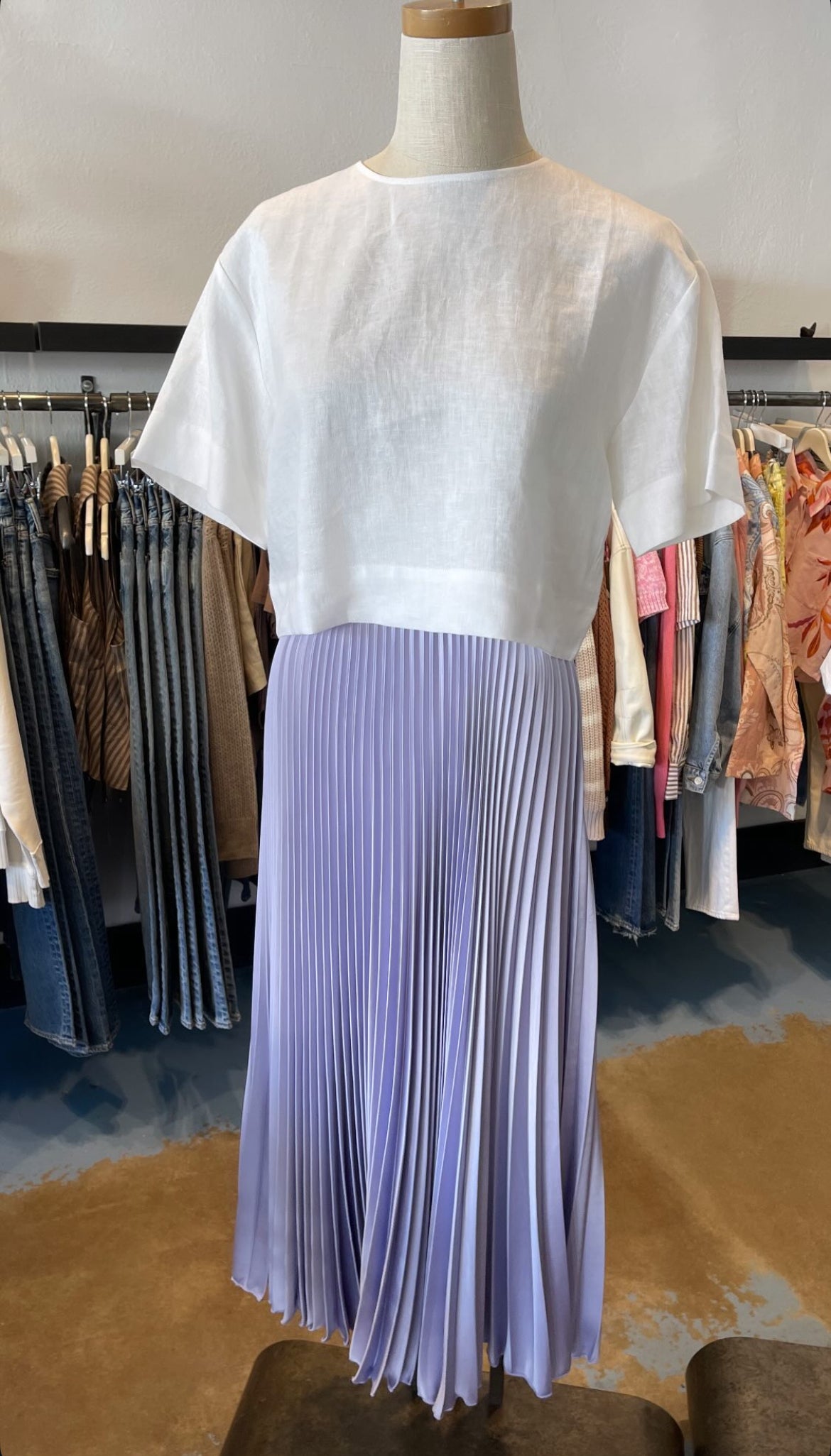 Loyd/Ford Benedetto Midi Skirt, pleated satin midi skirt, midi skirt, flowy skirt, women's clothing