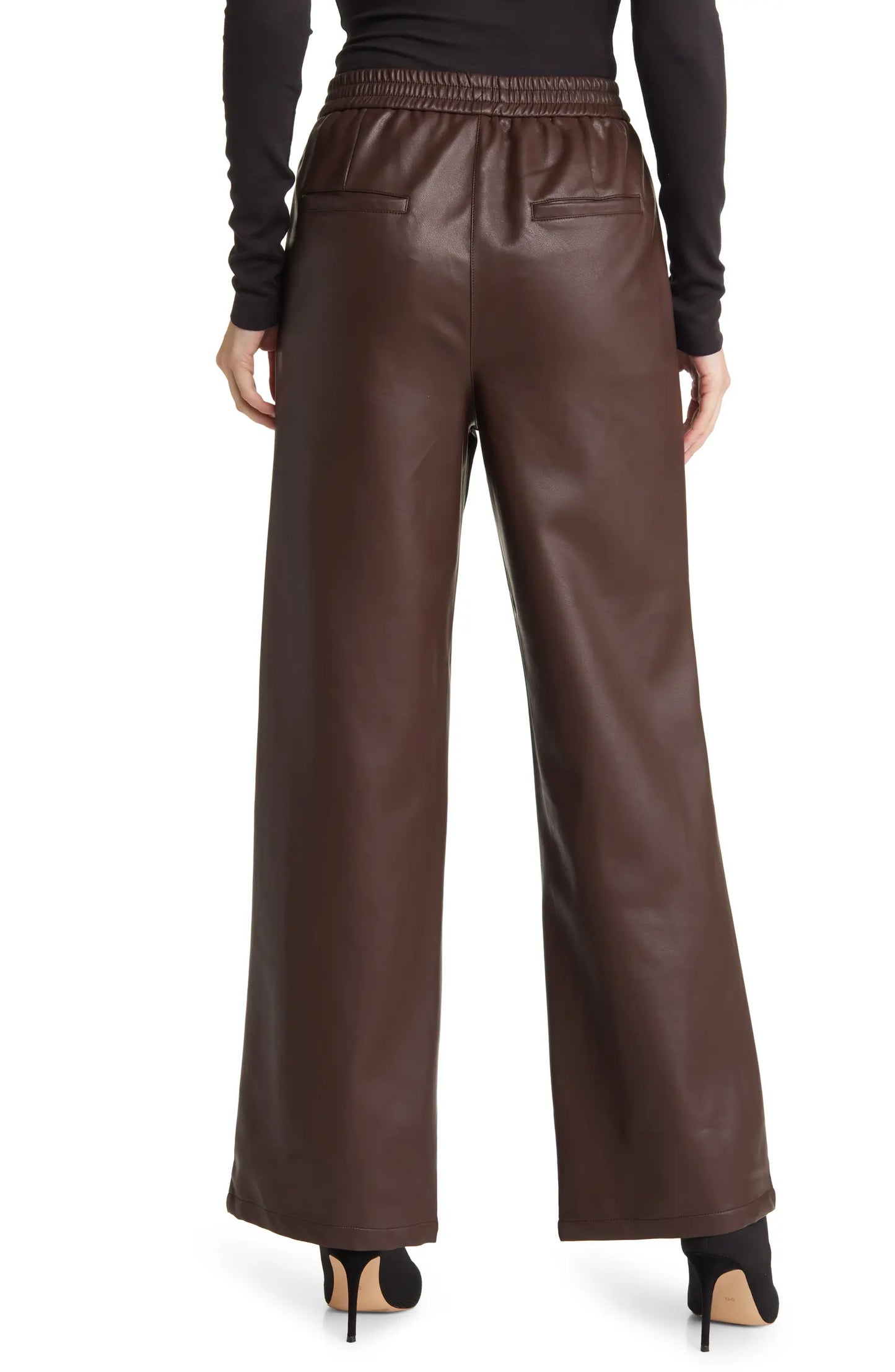 The Range Vegan Leather Wide Leg Pant