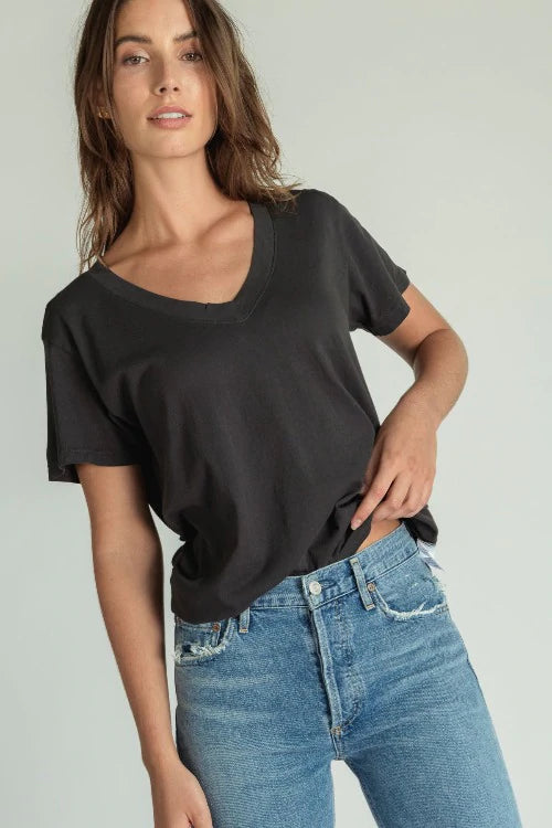 Perfect White Tee, Hendrix, cotton boxy v neck tee, Short Sleeve V-Neck, tee tshirt, womens shirts, casual t-shirt, women's clothing