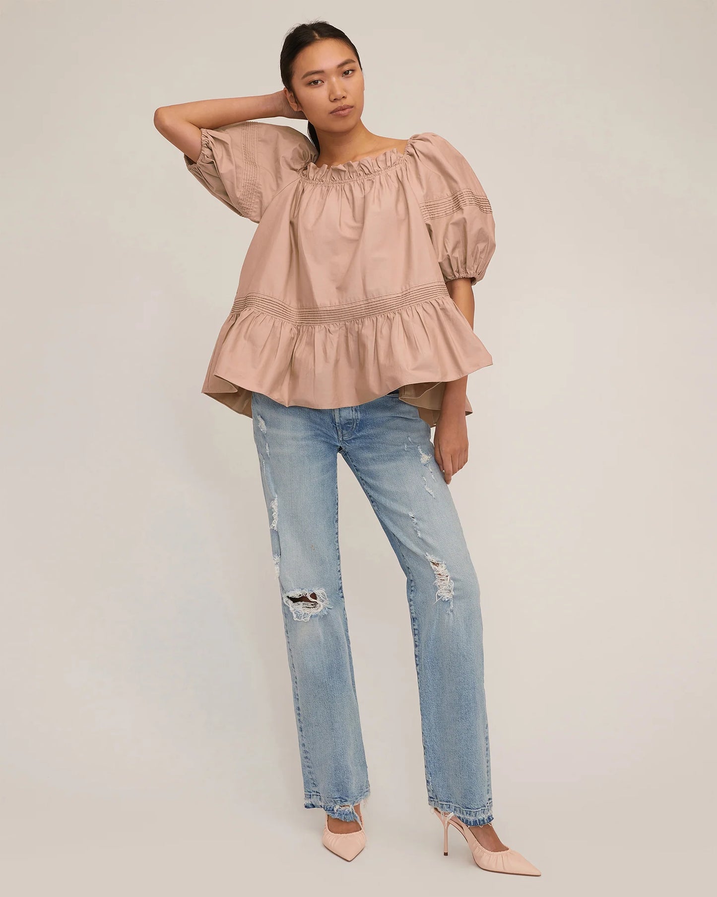 Marissa Webb Aurelia Canvas Swing Top, fun top, dress up, women's clothing