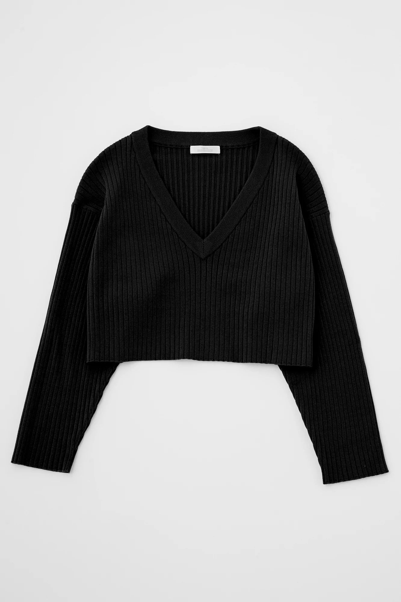 Moussy SW VNeck Crop Rib Knit