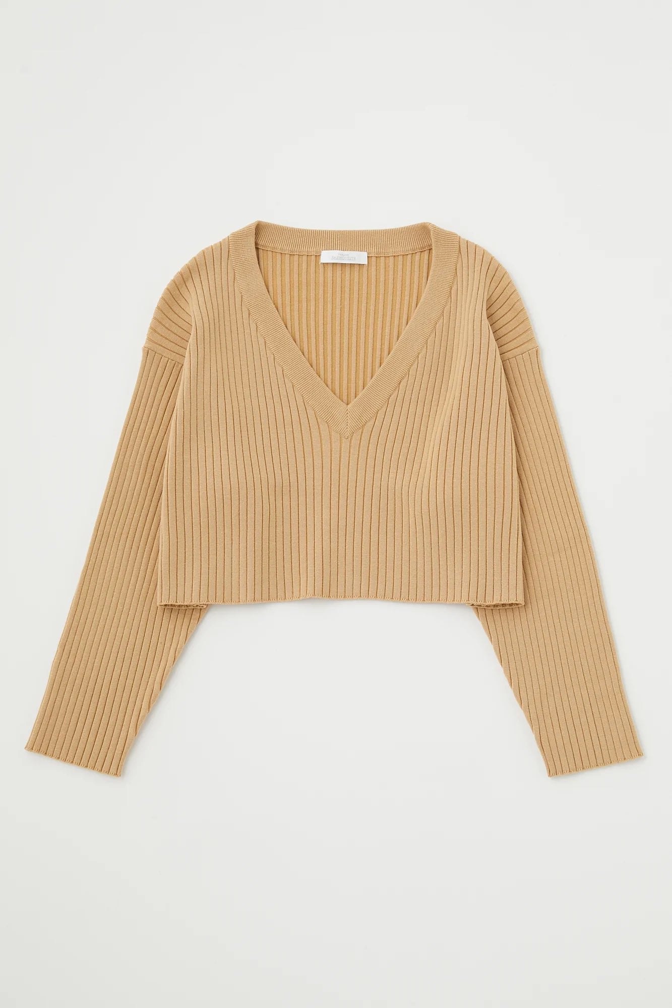 Moussy SW VNeck Crop Rib Knit