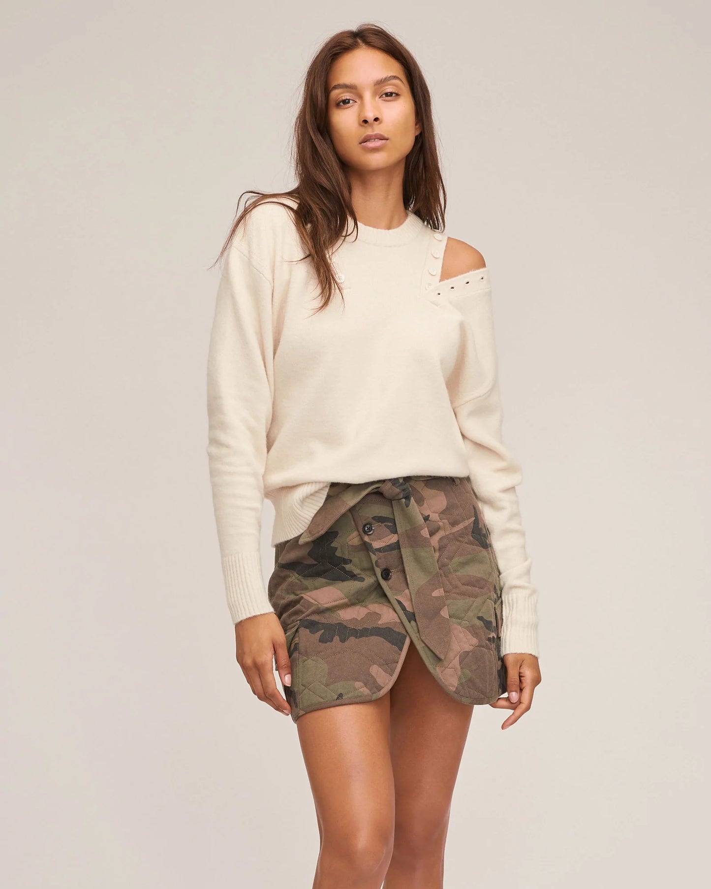 Marissa Webb Braxton Double Button Crew