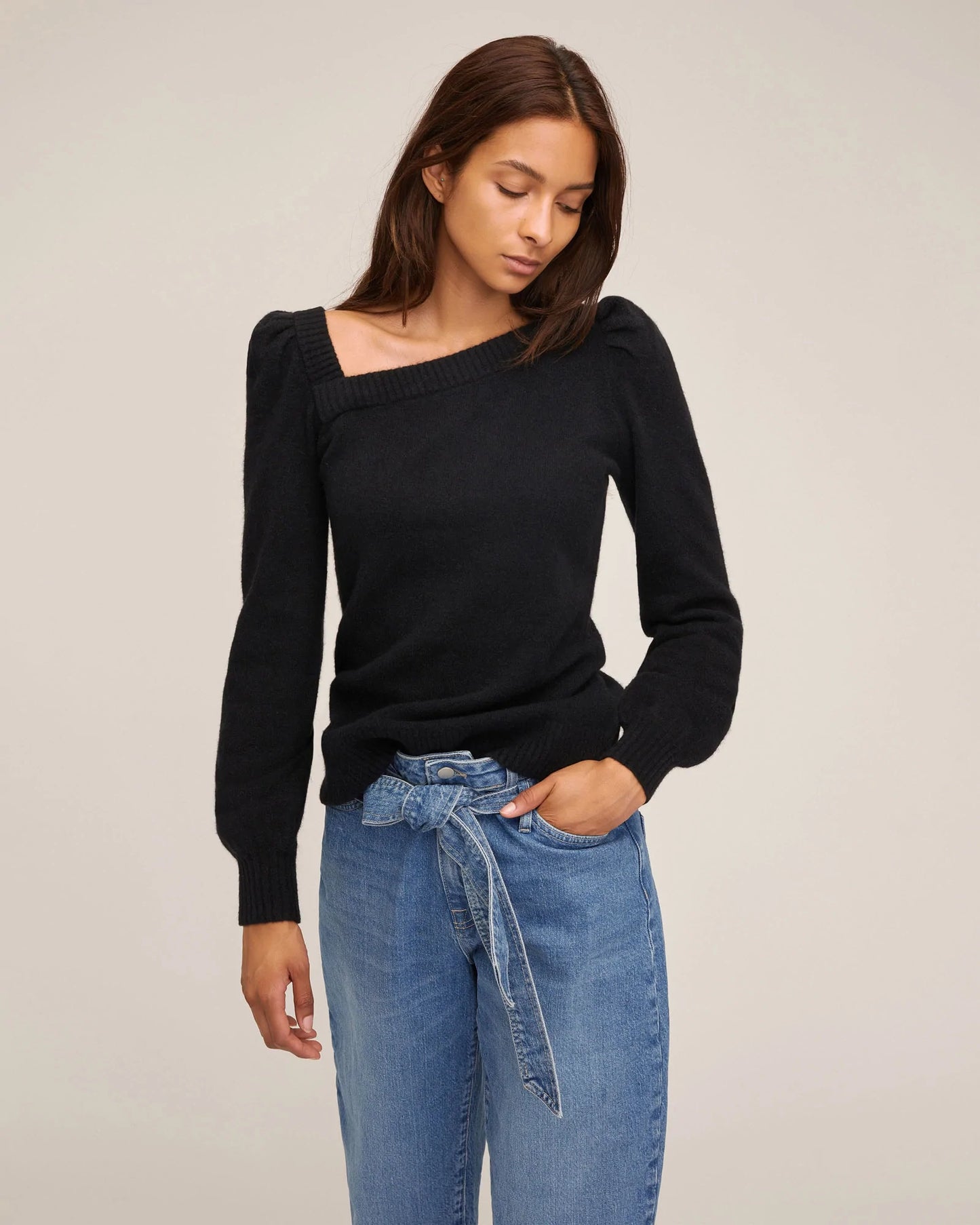 Marissa Webb Dixie Asymmetric Puff Sleeve