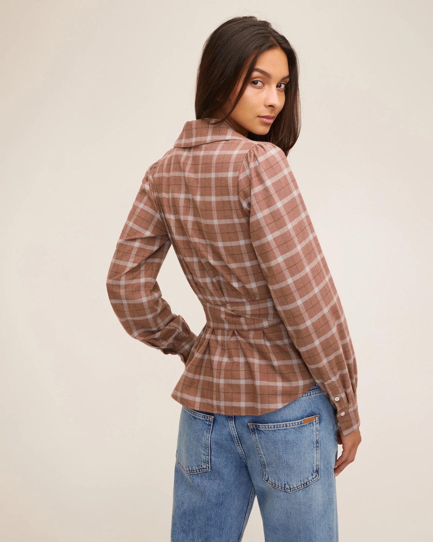 Marissa Webb Mia Flannel Wrap Top