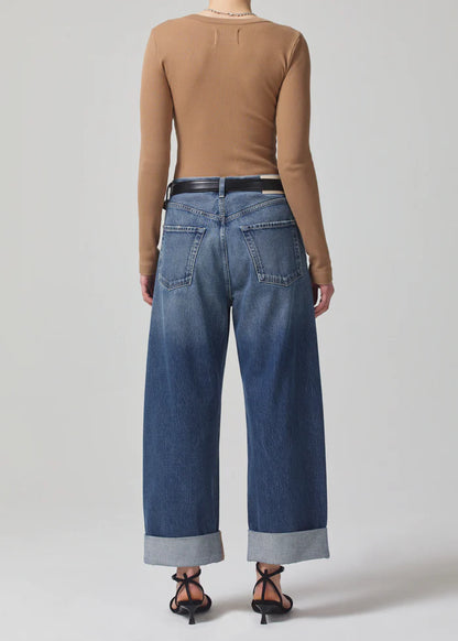 Citizens of Humanity Ayla, baggy jeans, cuffed denim, relaxed rise denim, oversized silhouette, rolled inseam, women's clothing