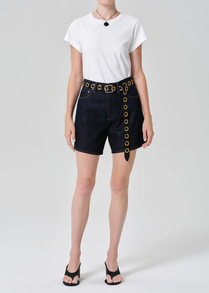 Citizens of Humanity Marlow Long Short, relaxed mid-rise offering an easy fit shorts, denim shorts, women's clothing