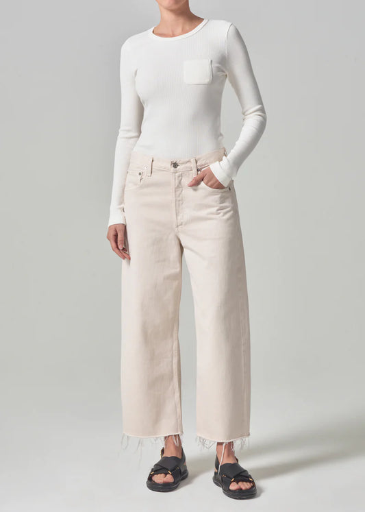 Citizens of Humanity Ayla Raw Hem Crop, relaxed rise, wide leg denim, denim jeans, jeans, women's clothing