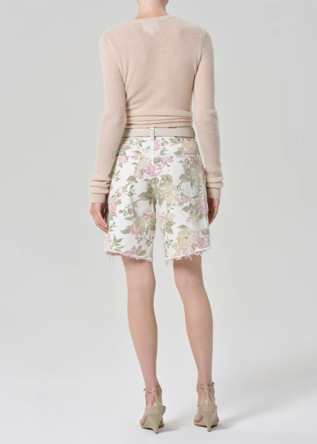 Citizens of Humanity Ayla Short in English Rose, baggy shorts, denim shorts, floral print jean shorts, women's clothing