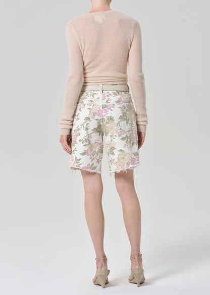 Citizens of Humanity Ayla Short in English Rose, baggy shorts, denim shorts, floral print jean shorts, women's clothing