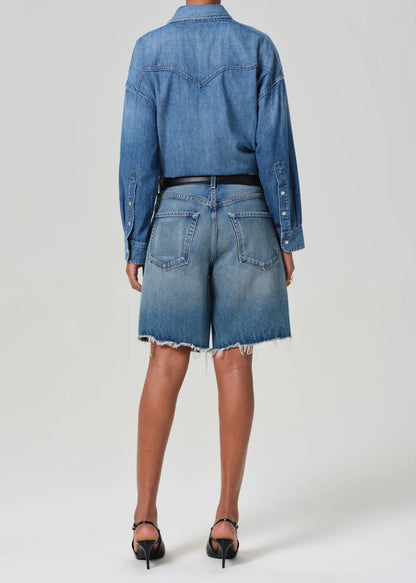 Citizens of Humanity Ayla Short, baggy shorts, jean shorts, frayed hem shorts, women's clothing