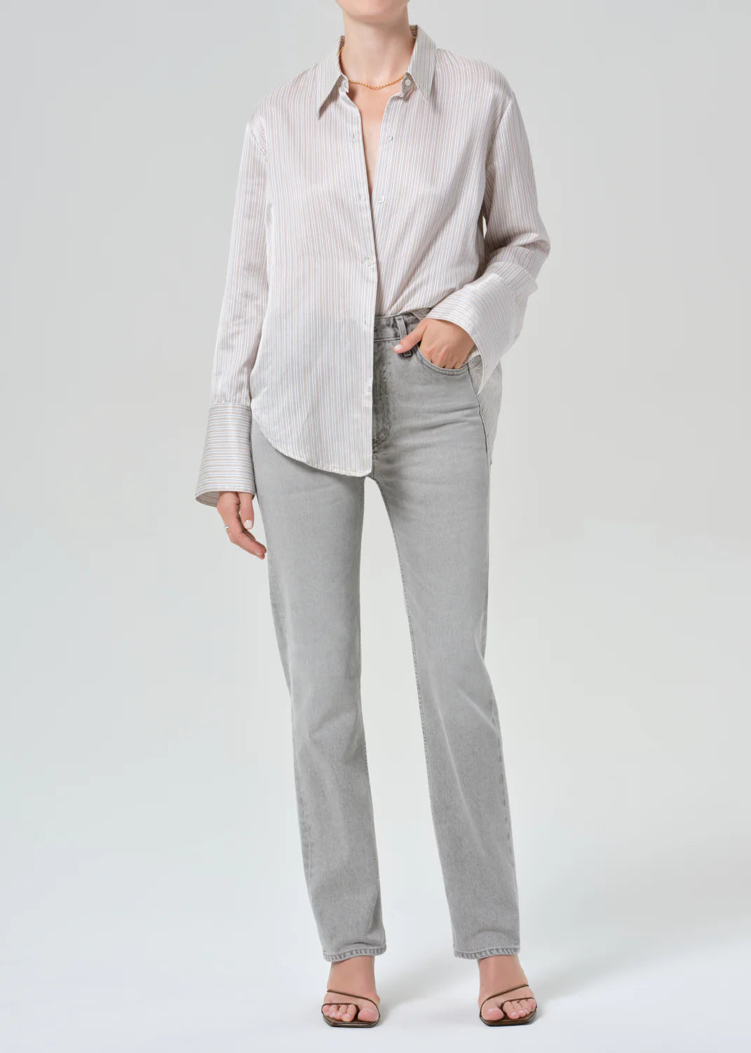 Citizens of Humanity Zurie in Quartz Grey, jeans, denim, grey denim, women's clothing