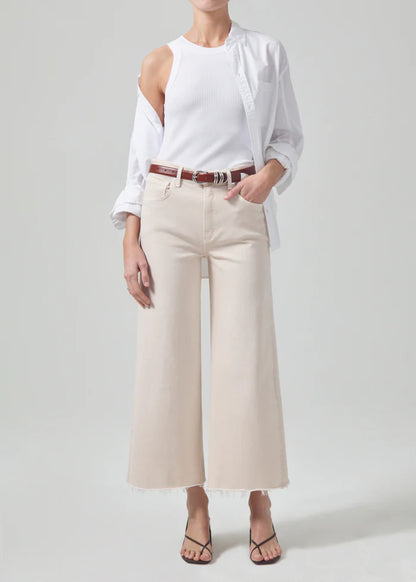 Citizens of Humanity Lyra Crop in Almondette, cropped denim, high rise jeans, wide leg jeans, women's clothing