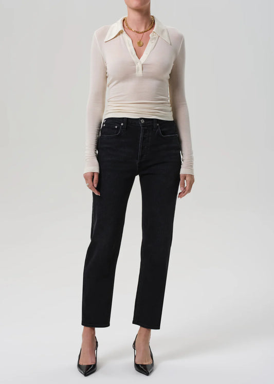 Citizens of Humanity Delfina in Willow, high rise denim, straight leg jeans, denim jeans, cropped denim, women's clothing