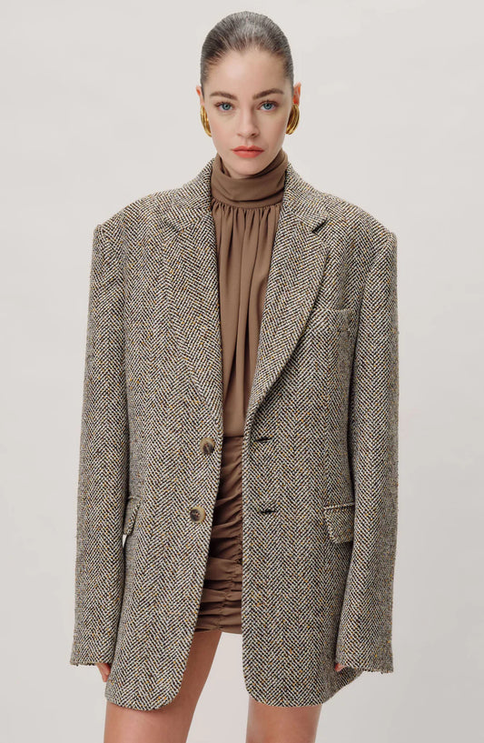 Ronny Kobo Grandpa Jacket, oversized jacket, blazer, coat, Tweed coat, women's clothing