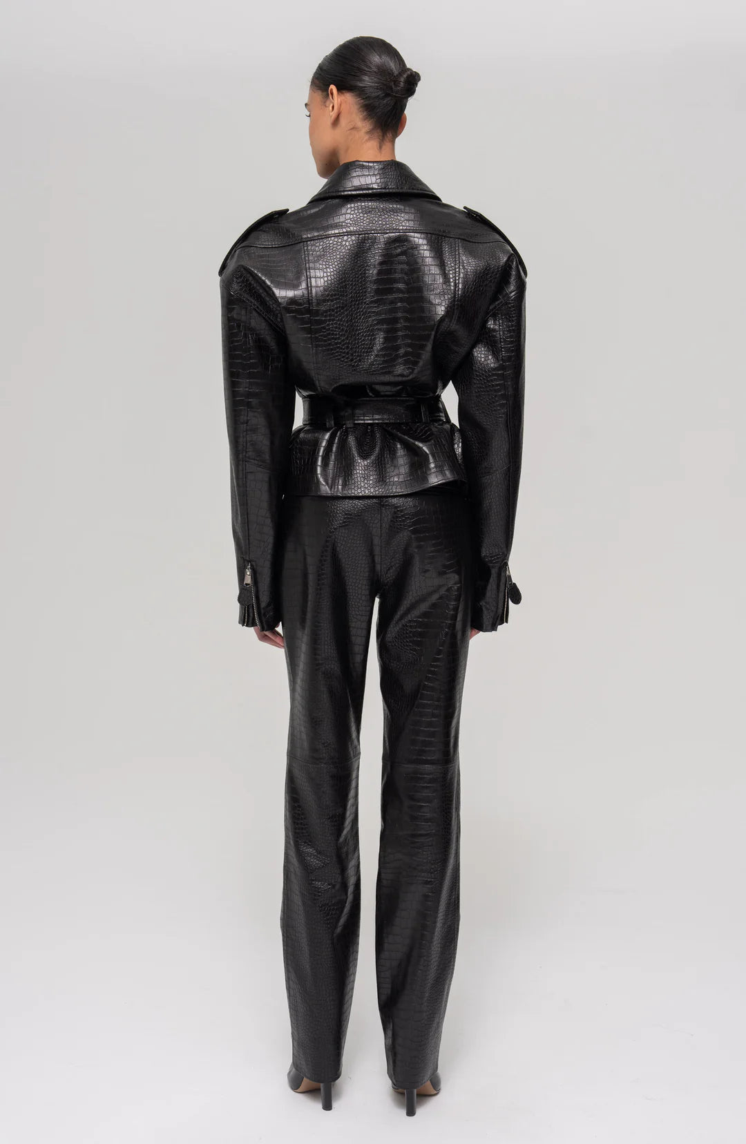 Ronny Kobo Lilou Jacket Black, faux leather jacket, jacket, outerwear, women's clothing