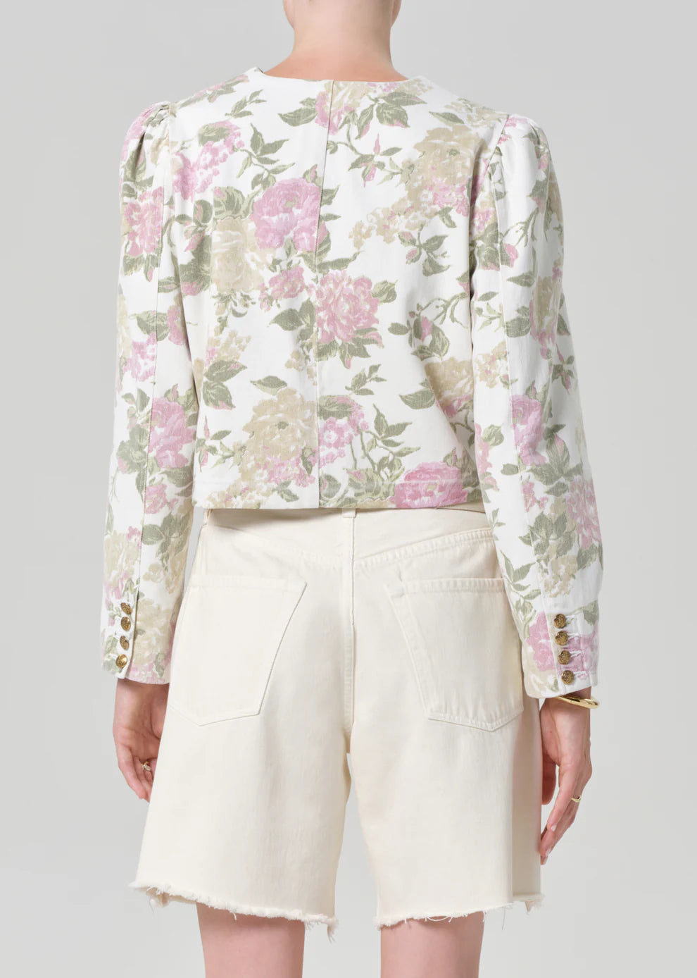Citizens of Humanity Anita Puff Sleeve Jacket, cropped jacket, floral jacket, spring jacket, women's clothing