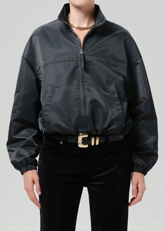 Citizens of Humanity Barracuta Bubble Jacket, lightweight recycled nylon, zip-front design, while the elasticized bubble hem, jacket, women's clothing