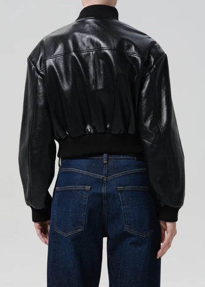 Citizens of Humanity Camille Moto Leather Jacket, black leather jacket, women's outerwear