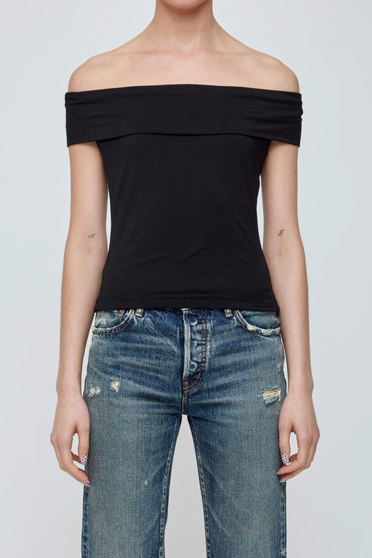MV OFF SHOULDER TEE, off-shoulder top, top, shirt, sleeveless top, women's clothing