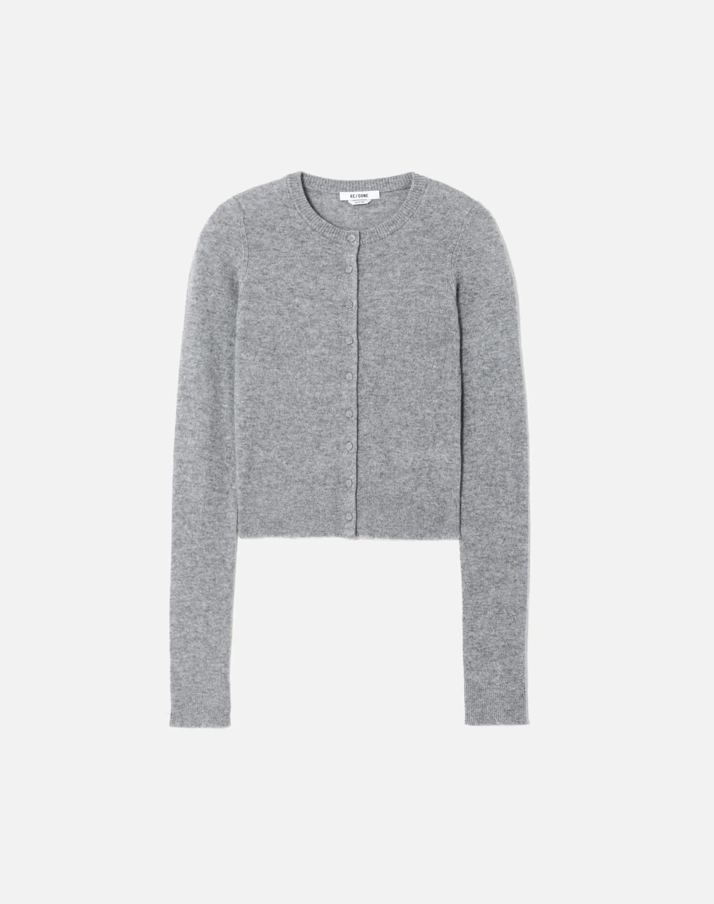 RE/DONE Cashmere Crewneck Cardigan, cardigan sweater, sweater, cashmere sweater, women's clothing