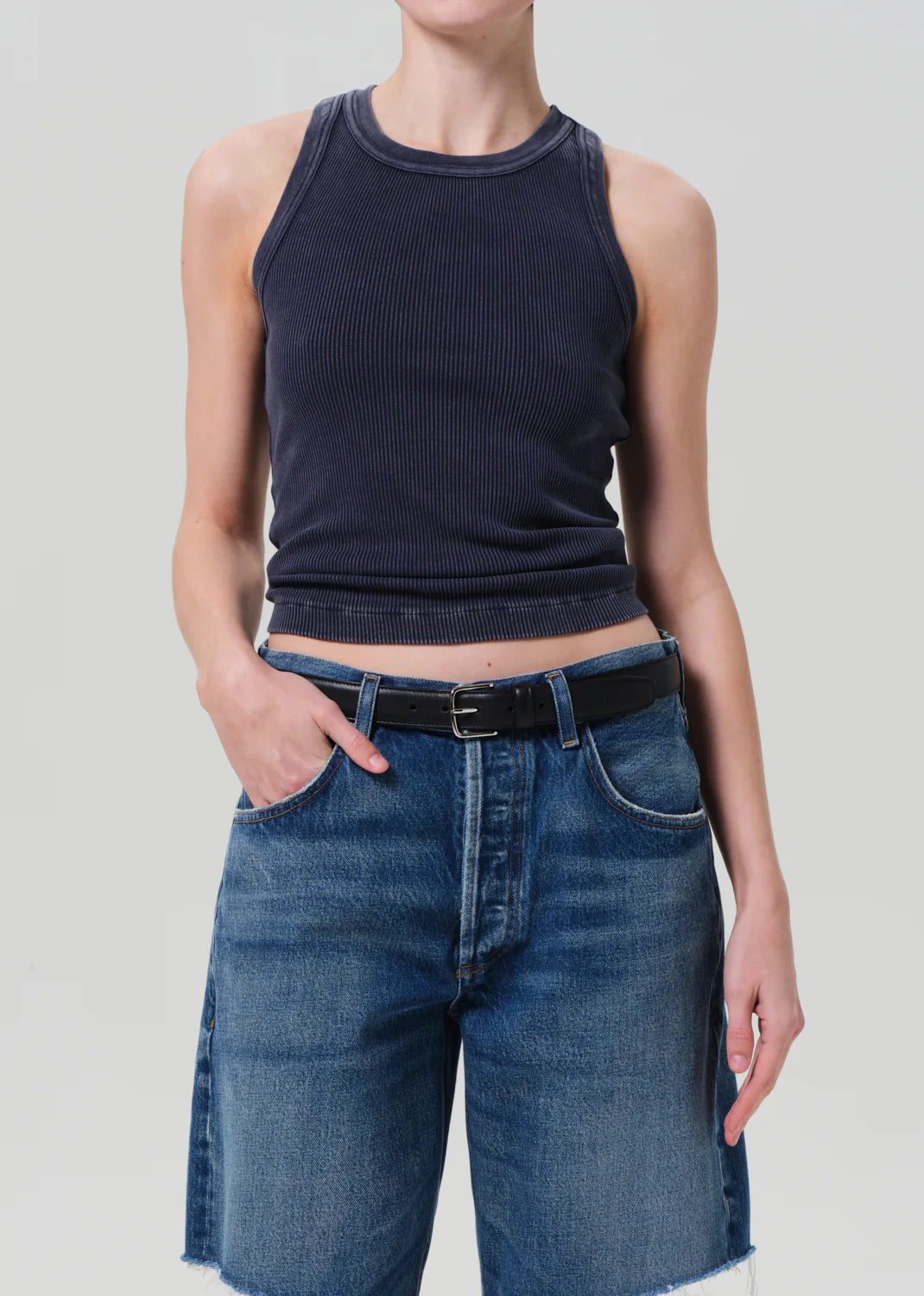 Citizens of Humanity Isabel Tank in Mineral Navy, tank top, ribbed tank, sleeveless top, women's clothing