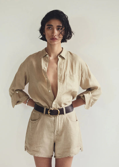 Citizens of Humanity Kayla Shrunken, button down shirt, long sleeved shirt, linen shirt, women's clothing
