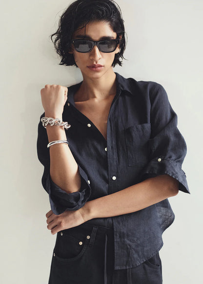 Citizens of Humanity Kayla Shrunken, button down shirt, long sleeved shirt, linen shirt, women's clothing