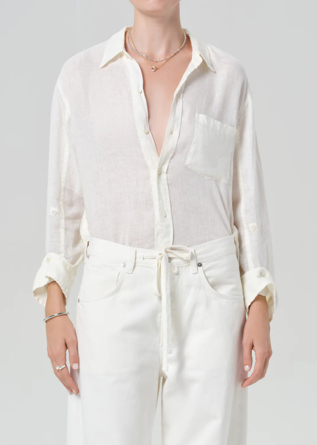 Citizens of Humanity Kayla Shrunken, button down shirt, long sleeved shirt, linen shirt, women's clothing