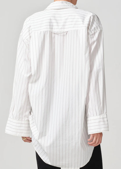 Citizens of Humanity Cocoon Shirt, oversized shirt, button down shirt, striped shirt, long sleeved top, women's clothing