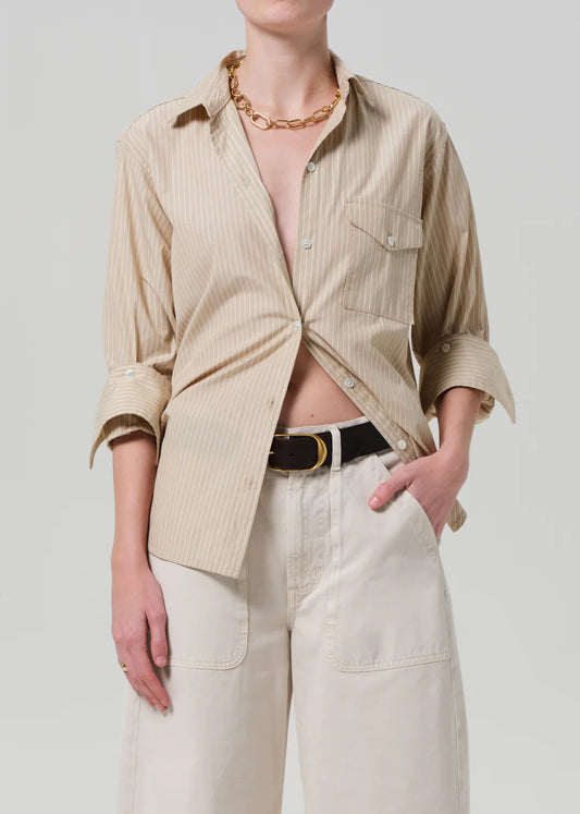Citizens of Humanity Shay Shirt, striped shirt, button down shirt, long sleeved button down shirt, women's clothing
