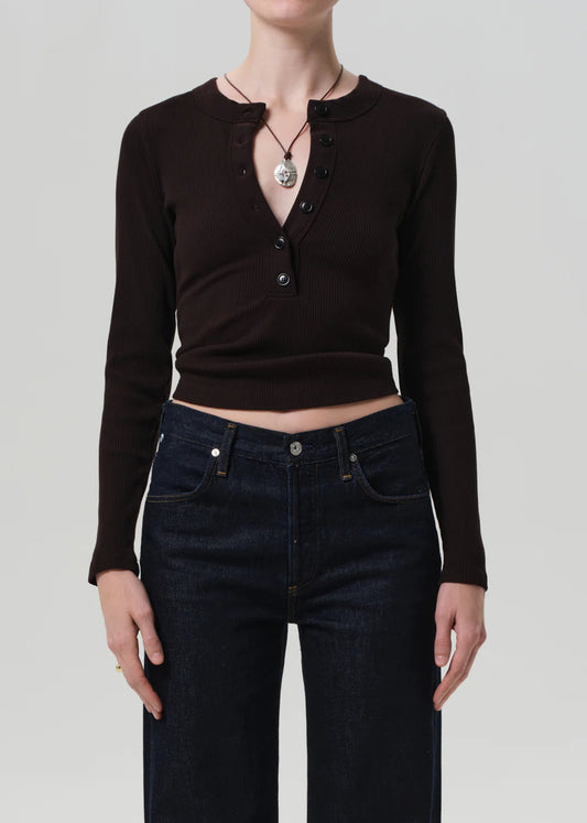 Citizens of Humanity Varra Henley, henley, long sleeved shirt, top, women's clothing