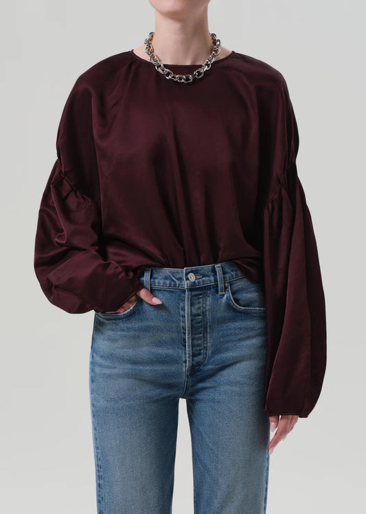 Citizens of Humanity Anika Top, long sleeved top, fancy top, puffed sleeves, women's clothing