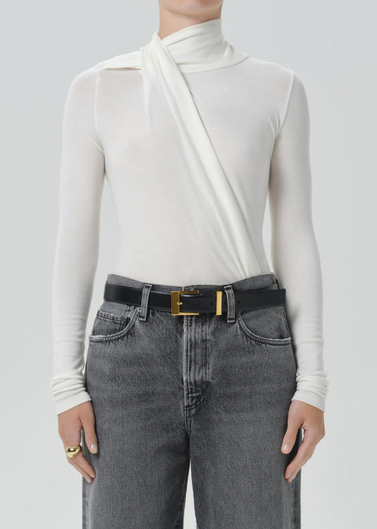 Citizens of Humanity Sculptural Bodysuit, sculpted fit with a mock neckline and asymmetrical wrap detail across the front, bodysuit, women's clothing