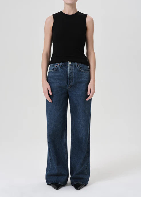 AGOLDE Dame Jean No Cuff, high rise denim, wide leg jeans, denim jeans, women's clothing