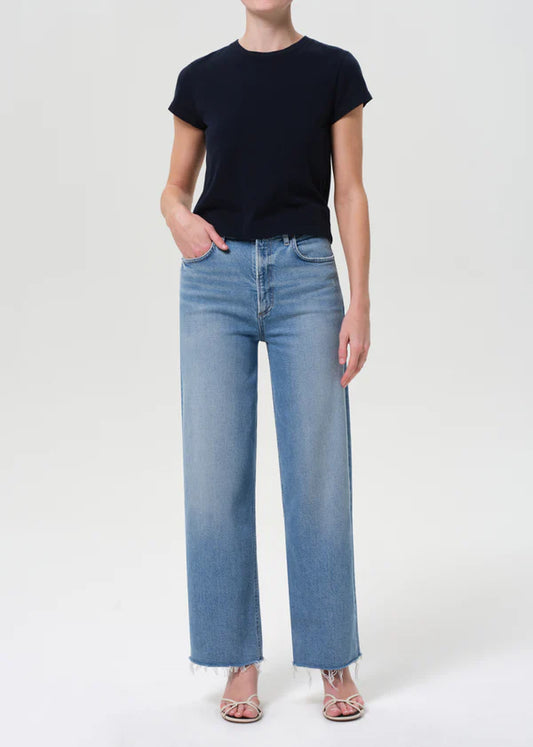 AGOLDE Ren in Forum, cropped denim, denim jeans, jeans, straight leg, high rise denim, women's clothing