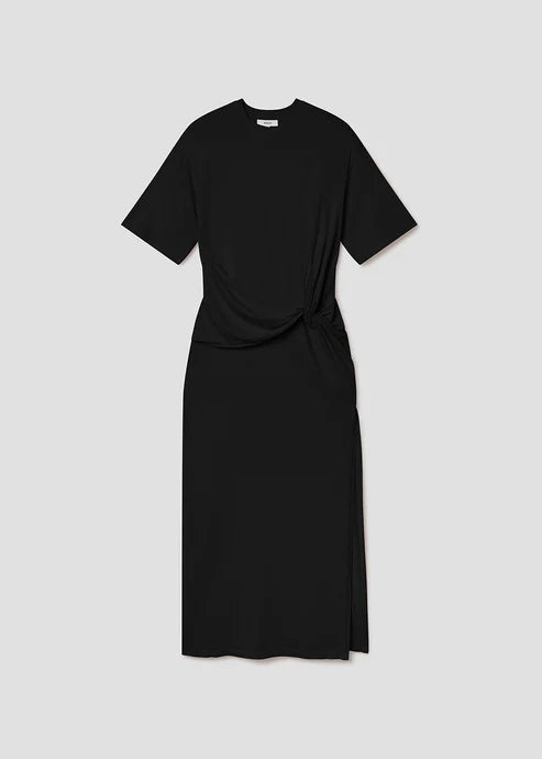 AGOLDE Zanna Maxi Twisted T-Shirt Dress, black dress, t-shirt dress, midi dress, short sleeved dress, women's clothing