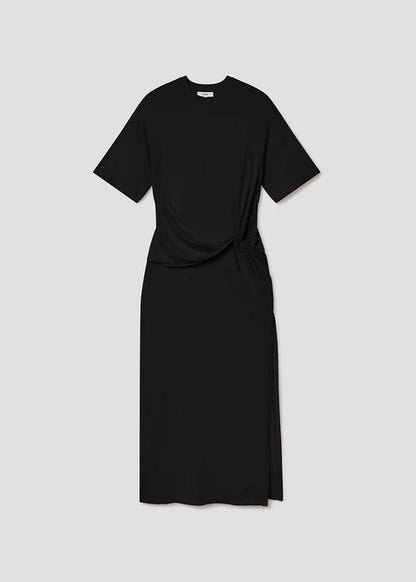 AGOLDE Zanna Maxi Twisted T-Shirt Dress, black dress, t-shirt dress, midi dress, short sleeved dress, women's clothing