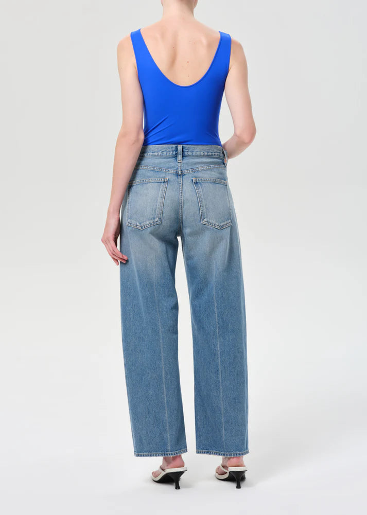 AGOLDE Arc Jean, mid-rise waist and relaxed wide-leg shape, slightly cropped denim, women's jeans