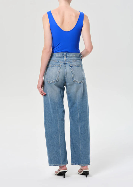 AGOLDE Arc Jean, mid-rise waist and relaxed wide-leg shape, slightly cropped denim, women's jeans