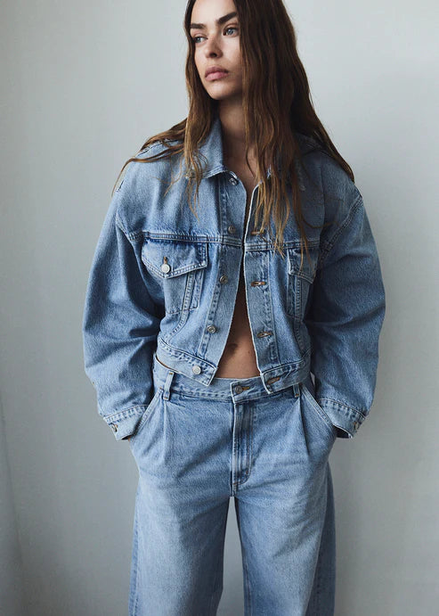 AGOLDE Palmer Denim Jacket, jacket, cropped denim jacket, denim jacket, jean jacket, women's clothing